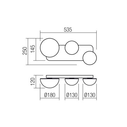 Redo 01-4330 - LED стенно осветително тяло LUMIEN 3xLED/18W/230V 2700/3000K CRI 90 бяло/черно