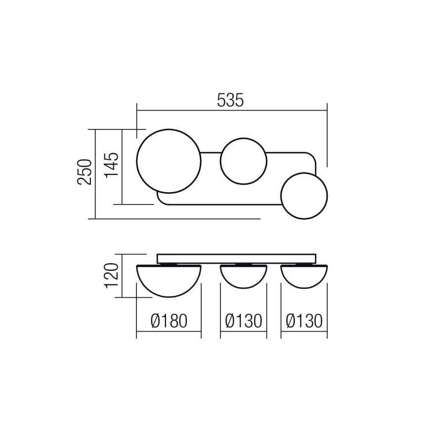 Redo 01-4330 - LED стенно осветително тяло LUMIEN 3xLED/18W/230V 2700/3000K CRI 90 бяло/черно