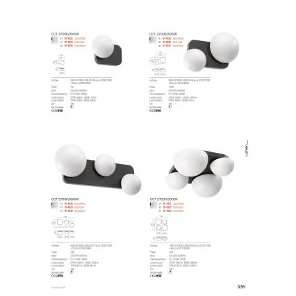 Redo 01-4333 - LED таванно осветително тяло LUMIEN 4xLED/26W/230V 2700/3000K CRI 90 бяло/черно