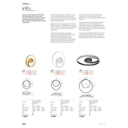 Redo 01-4357 - Димируемо таванно осветително тяло TORSION LED/40W/230V 2700/3000/4000K CRI 90 Ø 56 cm бяло