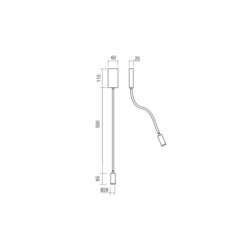 Redo 01-4475 - Гъвкава LED лампа WALLIE LED/3W/230V USB CRI 90 бронзова