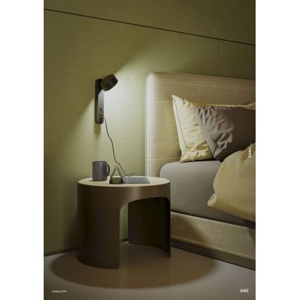 Redo 01-4643 - LED стенен аплик SADES LED/6W/230V CRI 90 USB черен