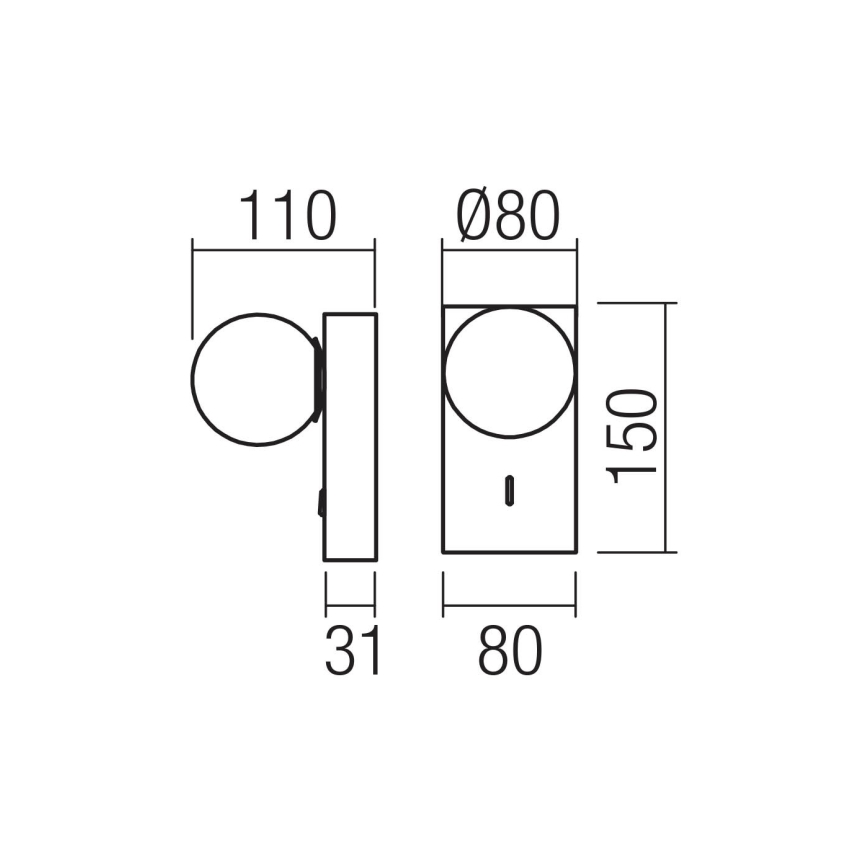 Redo 01-4658 - LED стенен аплик NORMA LED/5W/230V CRI 90 USB бял/бронзов