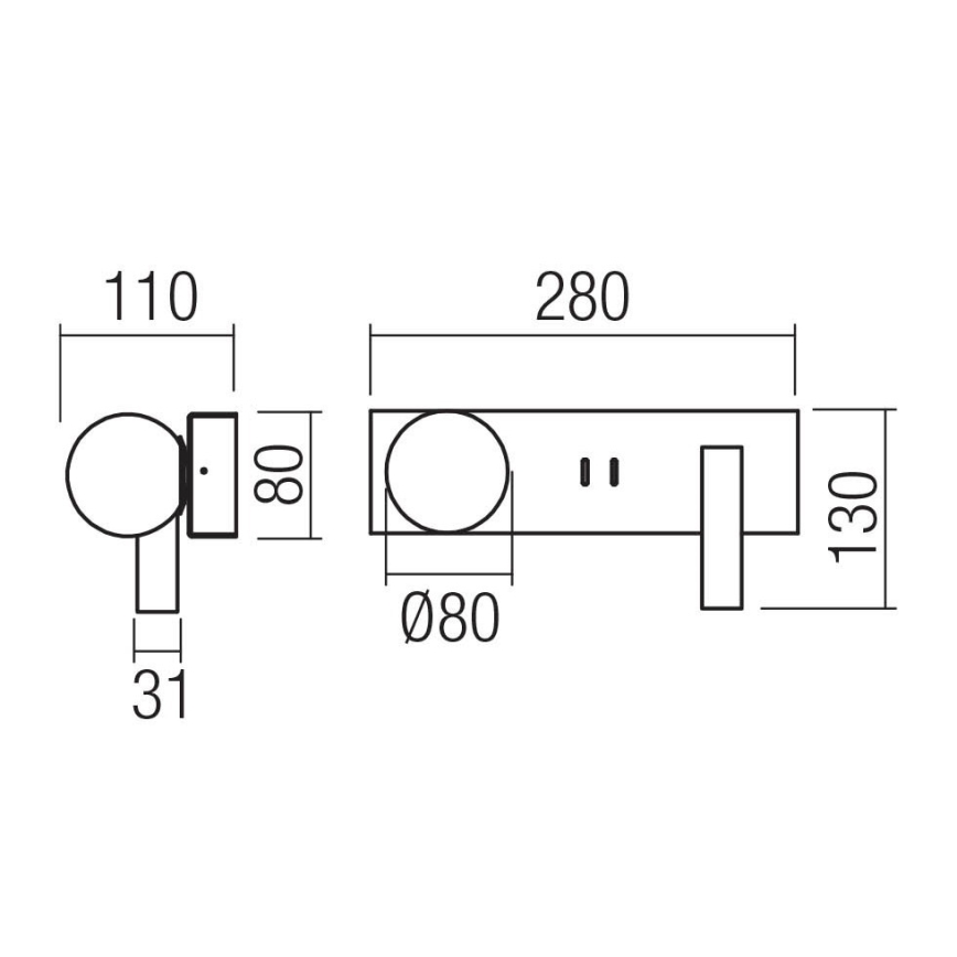 Redo 01-4662 - LED стенен аплик NORMA LED/5W/230V + LED/3W CRI 90 USB бял/бронзов