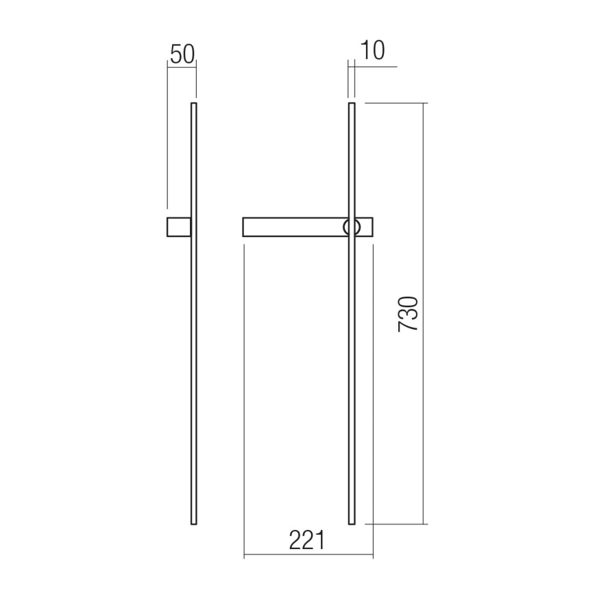 Redo 01-4673 - LED стенен осветител TANGENT LED/6W/230V 2700/2850/3000K 73 cm CRI 90 черен