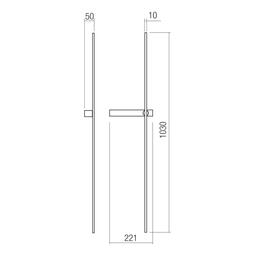 Redo 01-4674 - LED стенно осветително тяло TANGENT LED/9W/230V 2700/2850/3000K 73 cm CRI 90 златисто