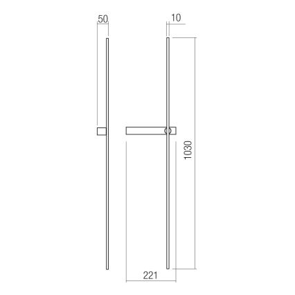 Redo 01-4675 - LED стенен аплик TANGENT LED/9W/230V 2700/2850/3000K 73 cm CRI 90 черен
