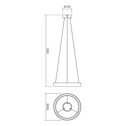 Redo 01-671 - LED Пендел LOOP LED/38W/230V Ø 45 см бял
