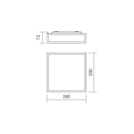 Redo 01-705 - Плафон за баня EGO 2xE27/60W/230V 28x28 см IP44