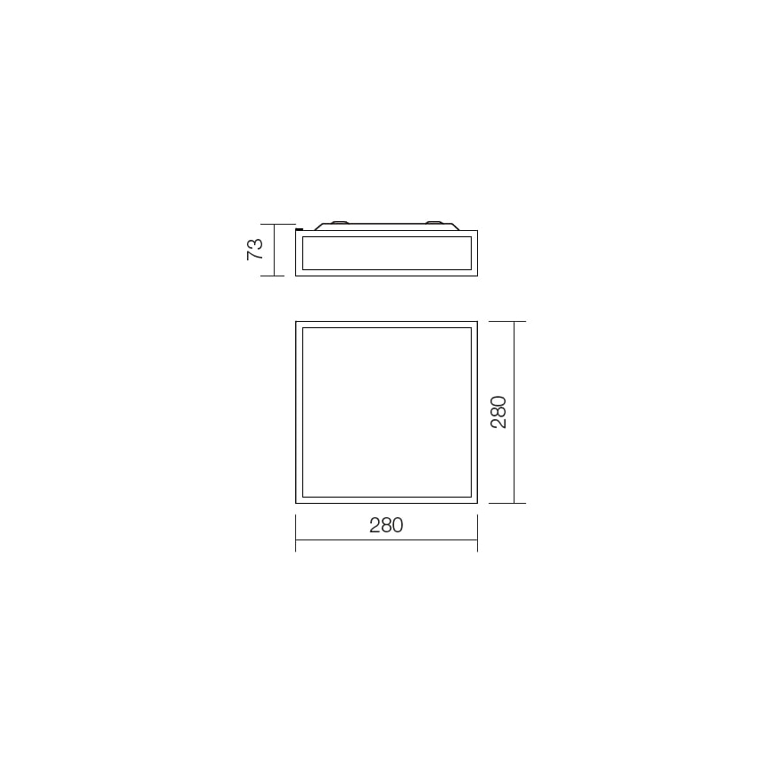 Redo 01-705 - Плафон за баня EGO 2xE27/60W/230V 28x28 см IP44