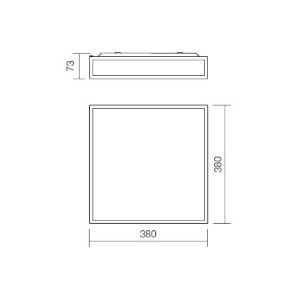 Redo 01-706 - Плафон за баня EGO 4xE27/60W/230V 38x38 см IP44