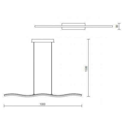 Redo 01-893 - LED полилей на кабел PULSE LED/23,1W/230V матов хром