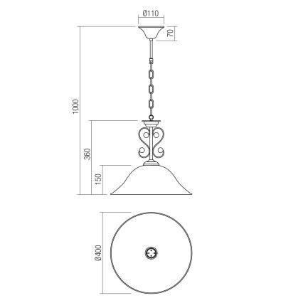 Redo 02-990 - Пендел VERSUS 1xE27/42W/230V