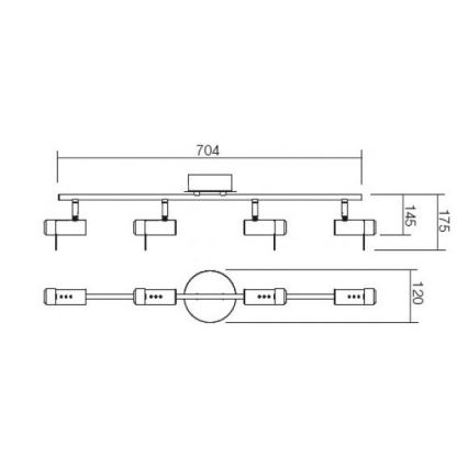 Redo 04-332 - LED точково осветително тяло SLIM 4xLED/4W/230V лъскав хром