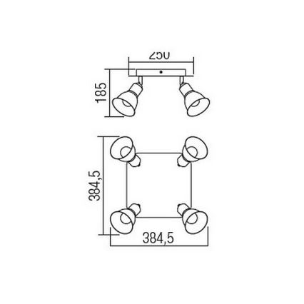 Redo 04-466 - Спот OLAF 4xE14/12W/230V