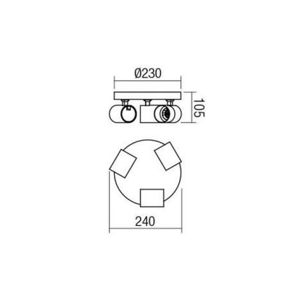Redo 04-471 - Точково осветително тяло CAMEO 3xGU10/35W/230V