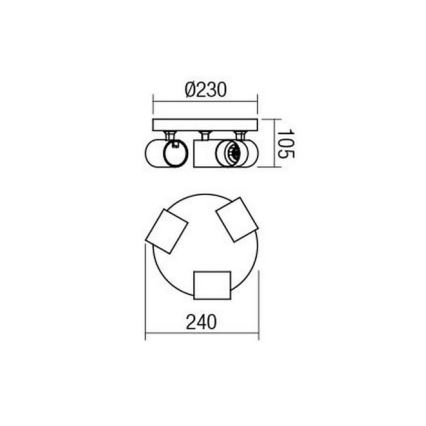 Redo 04-472 - Точково осветително тяло CAMEO 3xGU10/35W/230V