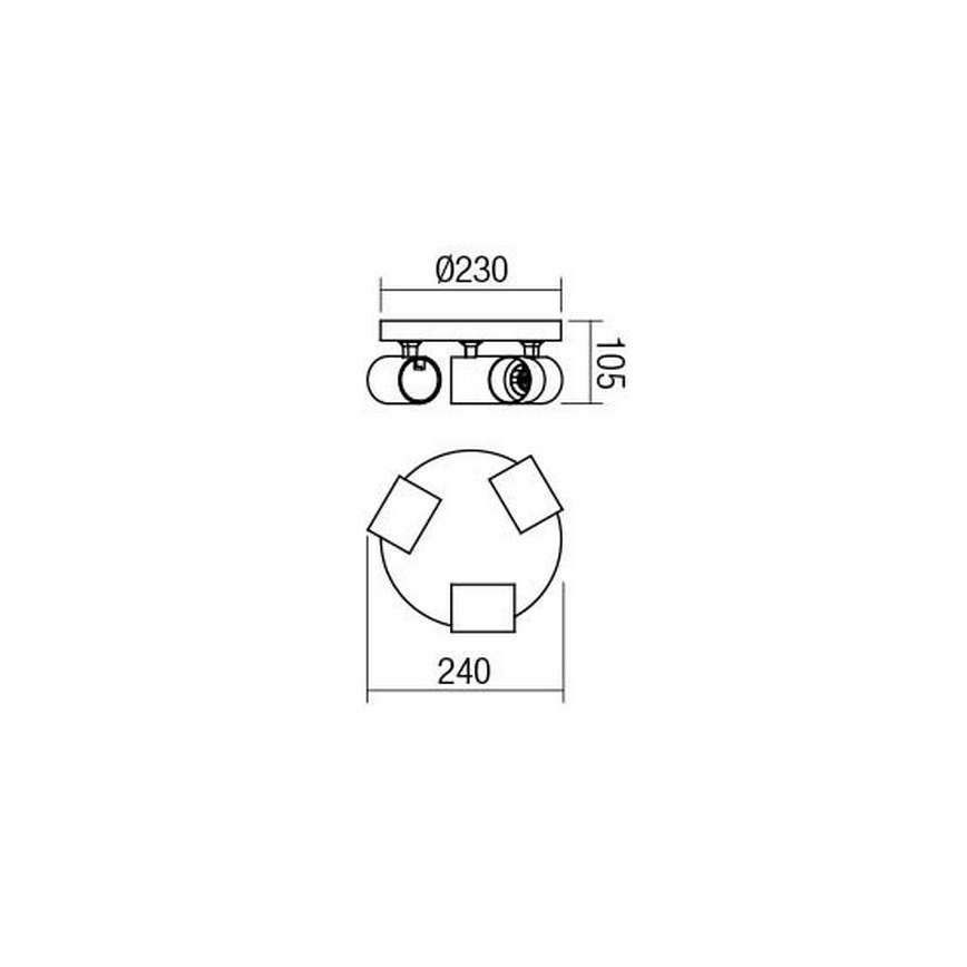 Redo 04-472 - Точково осветително тяло CAMEO 3xGU10/35W/230V