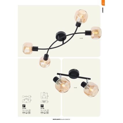 Redo 04-484 - Точково осветително тяло AMBER 2xE14/28W/230V