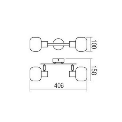 Redo 04-484 - Точково осветително тяло AMBER 2xE14/28W/230V
