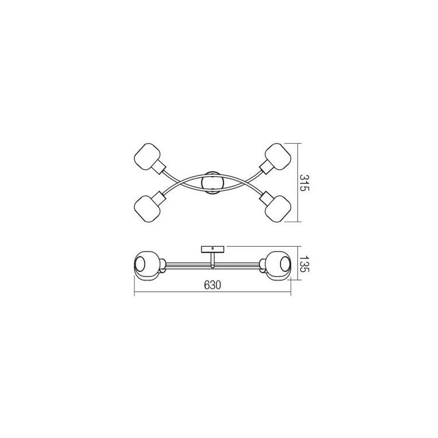 Redo 04-486 - Точково осветително тяло AMBER 4xE14/28W/230V