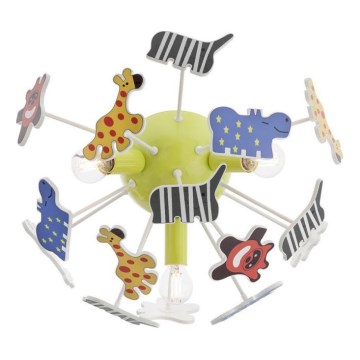 Redo 04-514 - Детско таванно осветително тяло SAFARI 3xE14/28W/230V диаметър 41 cm пъстроцветно