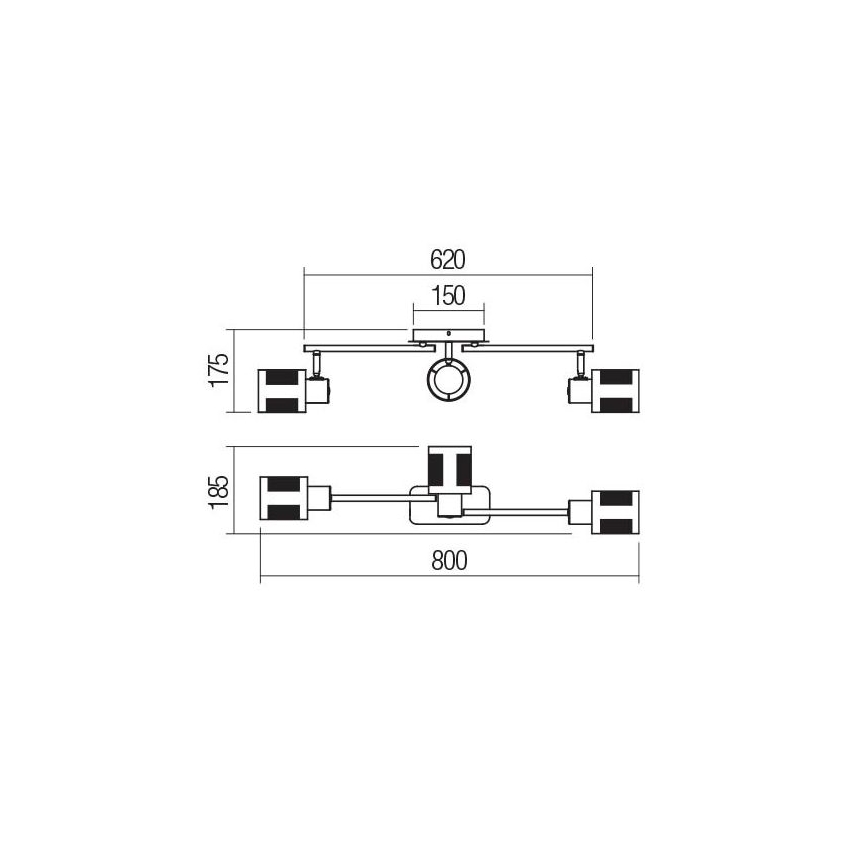 Redo 04-521 - Полилей за повърхностен монтаж BASKET 3xE27/42W/230V бронз