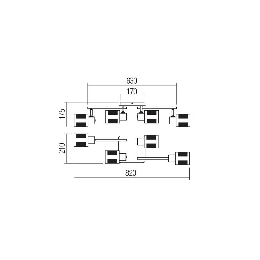 Redo 04-522 - Полилей за повърхностен монтаж BASKET 4xE27/42W/230V бронз