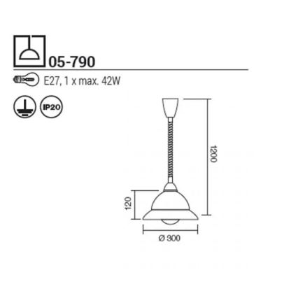 Redo 05-790 - Пендел ETRUSCA 1xE27/42W/230V