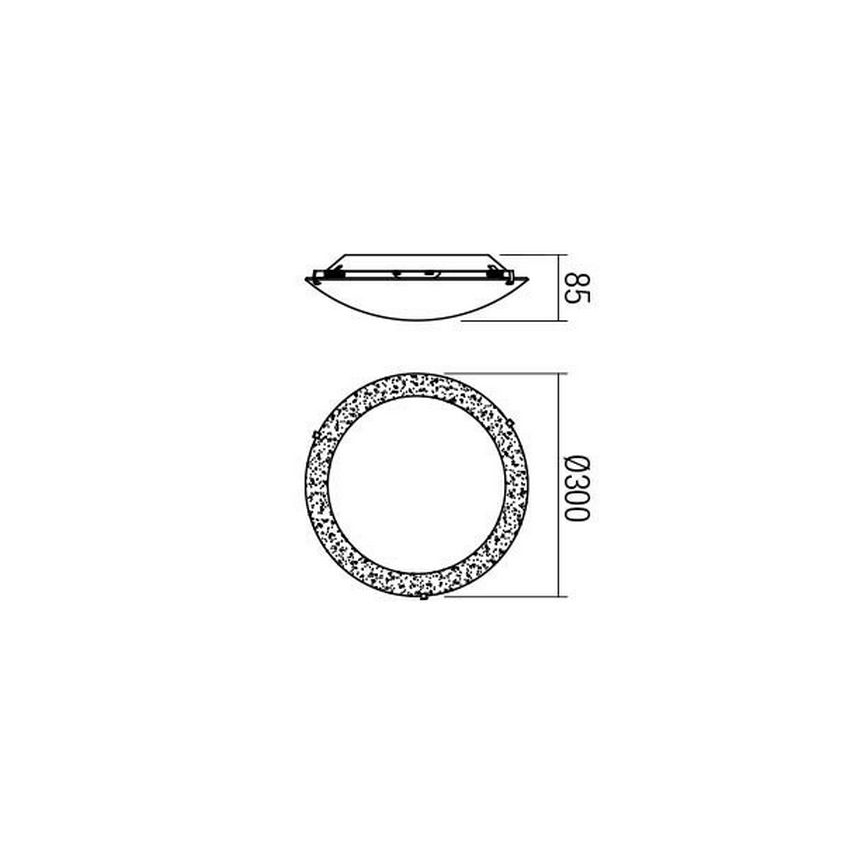 Redo 05-865 - LED Плафониера ARTEMIS LED/12W/230V Ø 30 см сребрист