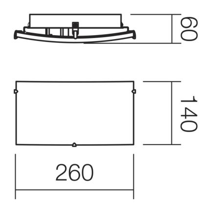 Redo 05-903 - Плафон ISIDE 1xE27/42W/230V, прозрачно стъкло
