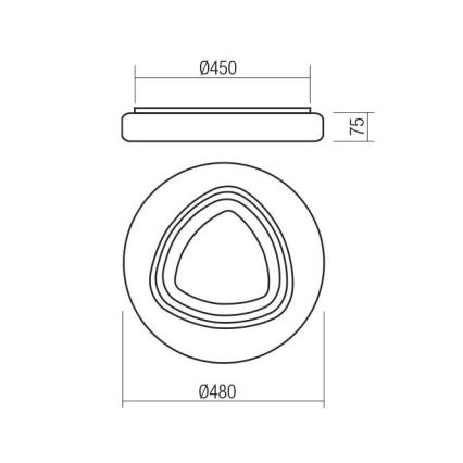 Redo 05-919 - Димируем плафон GALAX LED/48W/230V 3000–6500K Wi-Fi Tuya, Ø 48 см, бял + дистанционно управление
