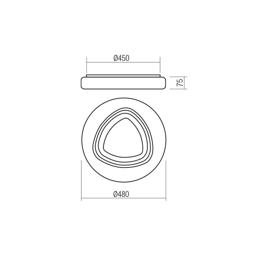 Redo 05-919 - Димируем плафон GALAX LED/48W/230V 3000–6500K Wi-Fi Tuya, Ø 48 см, бял + дистанционно управление