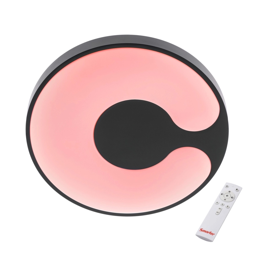 Redo 05-927 - LED RGBW димируемо таванно осветително тяло BIGSI LED/48W/230V 3000-6500K Ø 50 cm черно + дистанционно управление