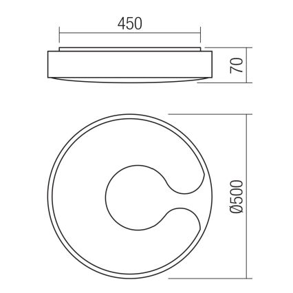Redo 05-927 - LED RGBW димируемо таванно осветително тяло BIGSI LED/48W/230V 3000-6500K Ø 50 cm черно + дистанционно управление
