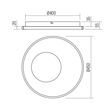 Redo 05-959 - LED Димируем плафон SINTESI LED/45W/230V Ø 45 см 3000-6000K + дистанционно управление
