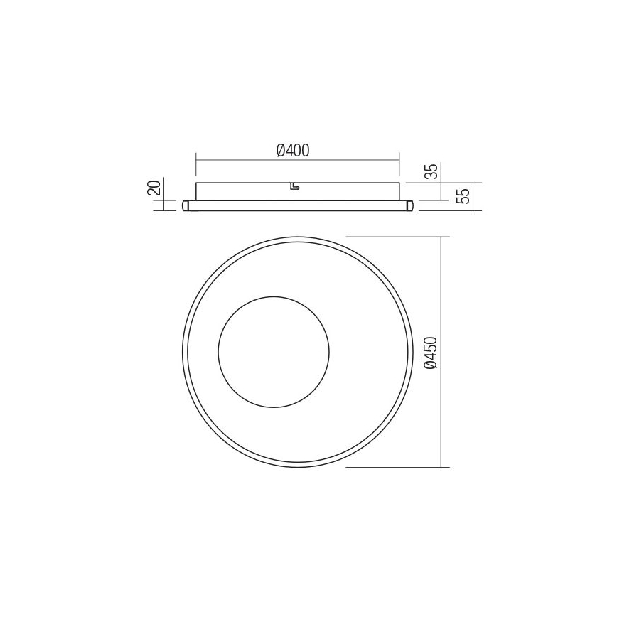Redo 05-959 - LED Димируем плафон SINTESI LED/45W/230V Ø 45 см 3000-6000K + дистанционно управление