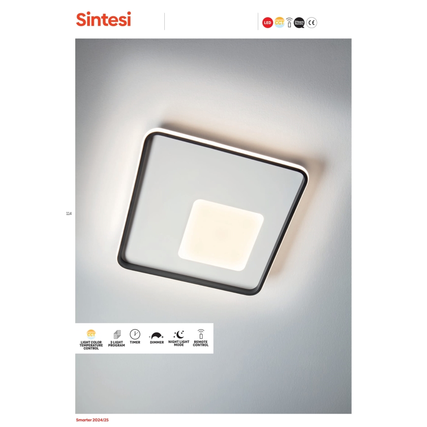 Redo 05-961 - LED Димируем плафон SINTESI LED/53W/230V 45x45 см 3000-6000K + дистанционно управление