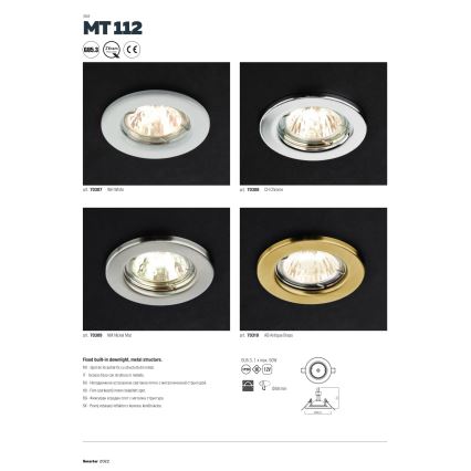 Redo 70308 - Луничка MT 1xGU5,3/50W/12V лъскав хром