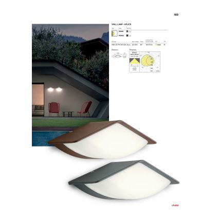 Redo 90002 - LED Екстериорна Стенна лампа CHALET 1xLED/8W/230V IP54