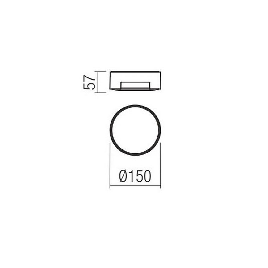Redo 90004 - Екстериорна LED лампа за таван SKOR LED/12W/230V Ø 15 см IP54 кафяв