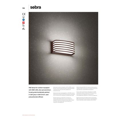 Redo 90038 - Екстериорен LED аплик SEBRA LED/15W/230V IP54
