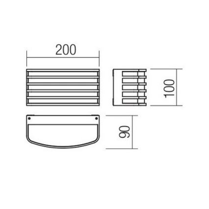 Redo 90039 - Външна LED лампа за стена SEBRA LED/15W/230V IP65