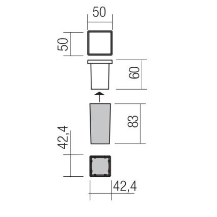 Redo 90040 - LED Екстериорна лампа за вграждане INCAS LED/2,3W/230V IP65