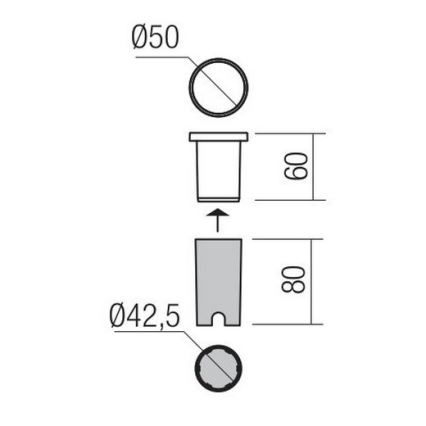 Redo 90042 - LED Екстериорна лампа за вграждане INCAS LED/2,3W/230V IP65