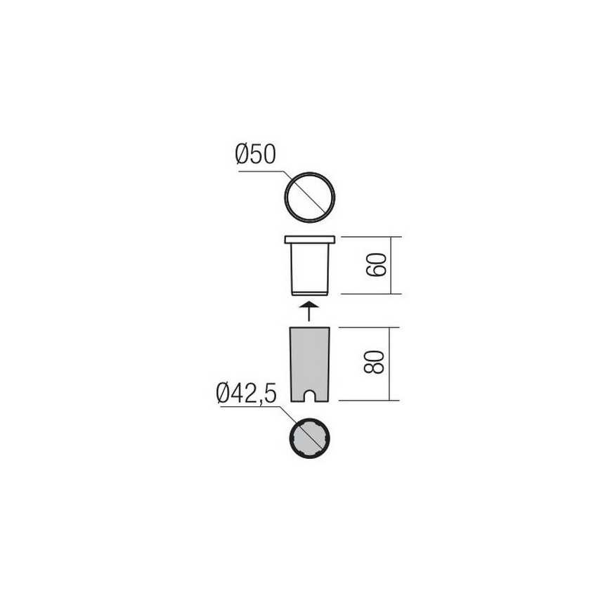 Redo 90042 - LED Екстериорна лампа за вграждане INCAS LED/2,3W/230V IP65