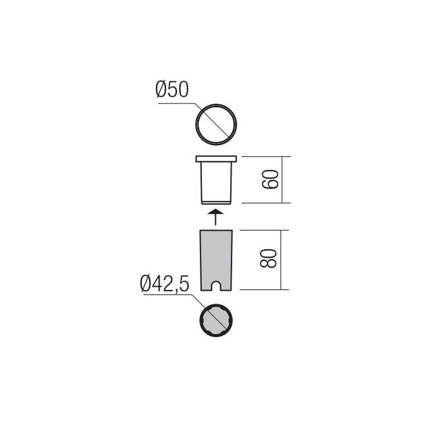 Redo 90044 - LED Екстериорна лампа за вграждане INCAS LED/2,3W/230V IP65
