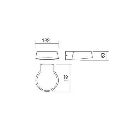 Redo 90046 - Външна LED лампа за стена PHASER LED/12W/230V IP54