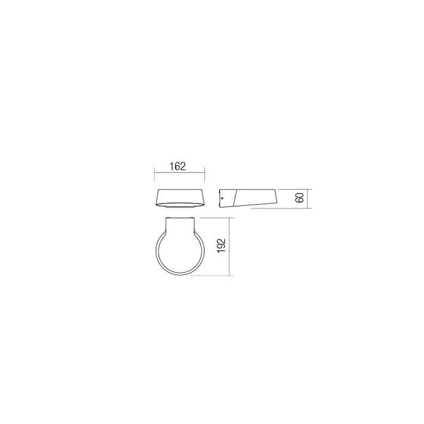 Redo 90046 - Външна LED лампа за стена PHASER LED/12W/230V IP54