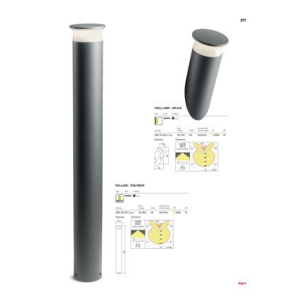 Redo 90073 - LED Екстериорен аплик ALGON LED/9W/230V IP65 черен